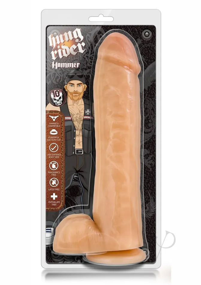 Hung Rider Dildos Hung Rider Hammer Dildo with Balls 10in Vanilla
