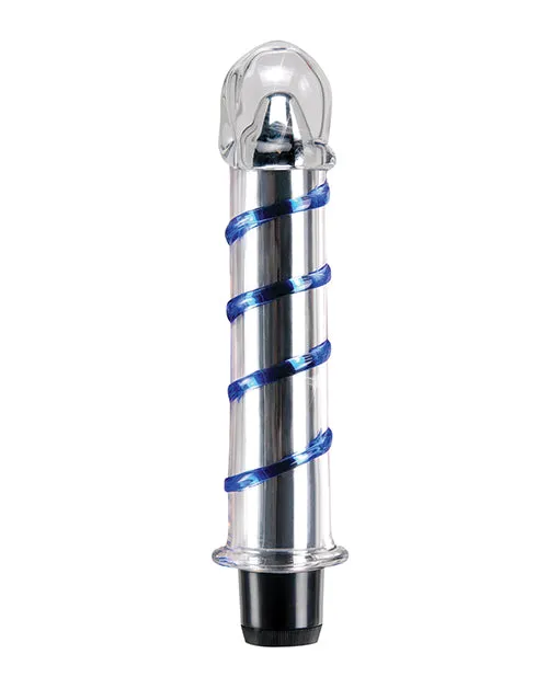 Icicles No 20 Textured Glass Vibrator ClearBlue Icicles Dildos