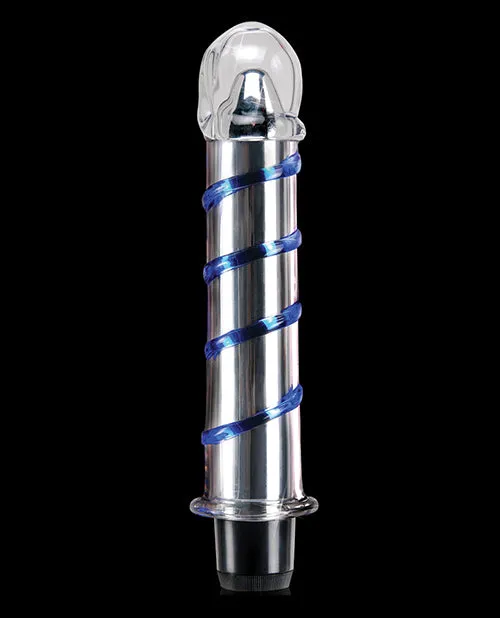 Icicles No 20 Textured Glass Vibrator ClearBlue Icicles Dildos