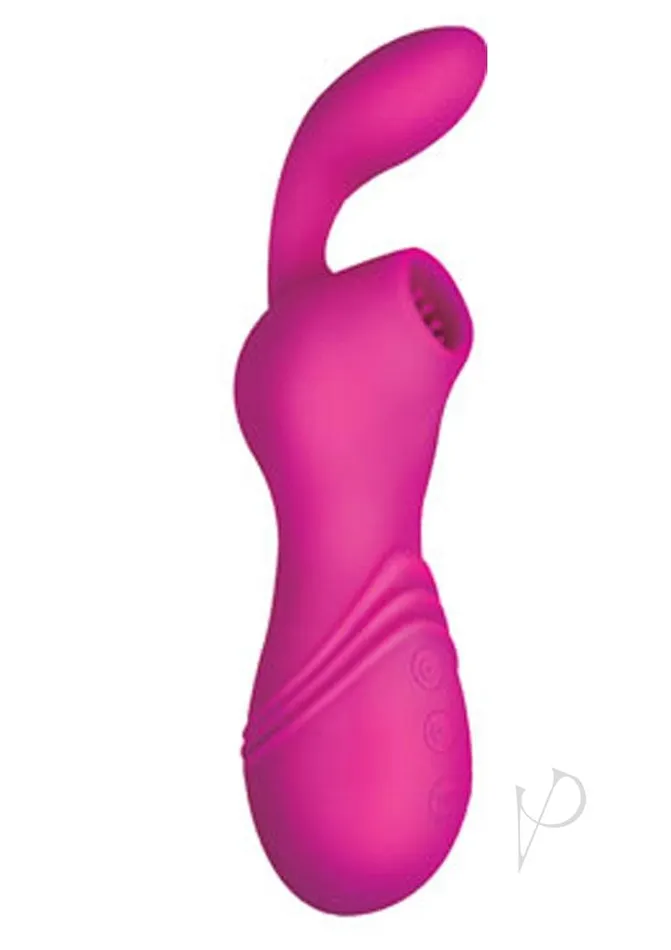 Infinitt Suction Massager Two Rechargeable Silicone Vibrator Pink Infinitt Female Sex Toys
