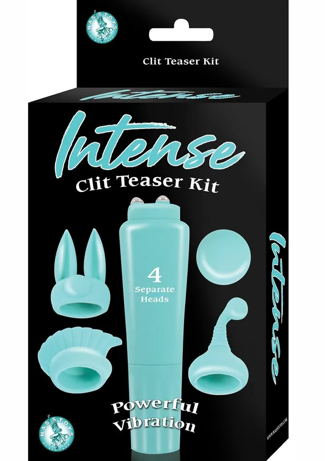 Intense Clit Teaser Kit Mini Vibrator with Silicone Attachments Aqua Intense Female Sex Toys Intense Clit Teaser Kit Mini Vibrator with Silicone Attachments Aqua Intense Female Sex Toys