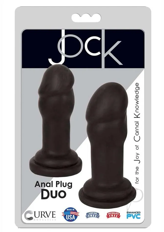 Jock Male Sex Toys Jock Anal Plug Duo Penis Heads Black