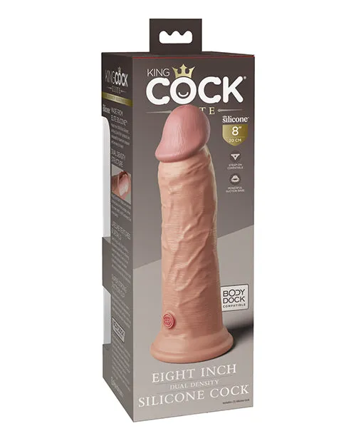 King Cock Dildos King Cock Elite Dual Density Silicone Dildo 8in Vanilla