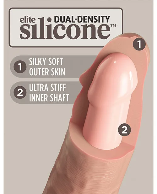 King Cock Dildos King Cock Elite Dual Density Silicone Dildo 8in Vanilla