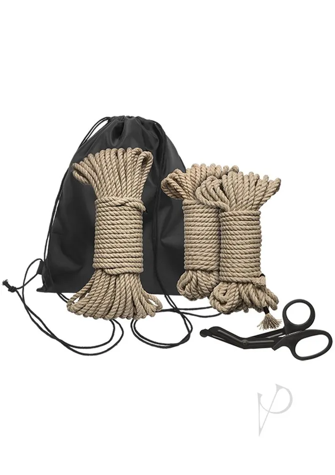 Kink Couples Kink Bind and Tie Initiation Hemp Rope 5 Piece Kit Natural Kink Couples Kink Bind and Tie Initiation Hemp Rope 5 Piece Kit Natural