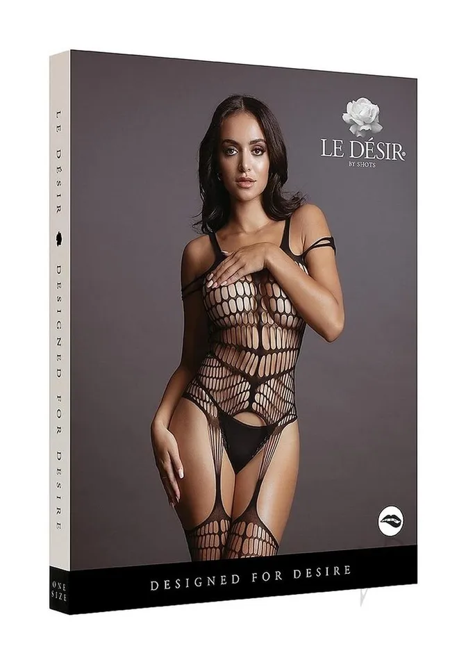 Le Desir Shredded Bodystocking OS Black Le Desir Bodystockings Playsuits