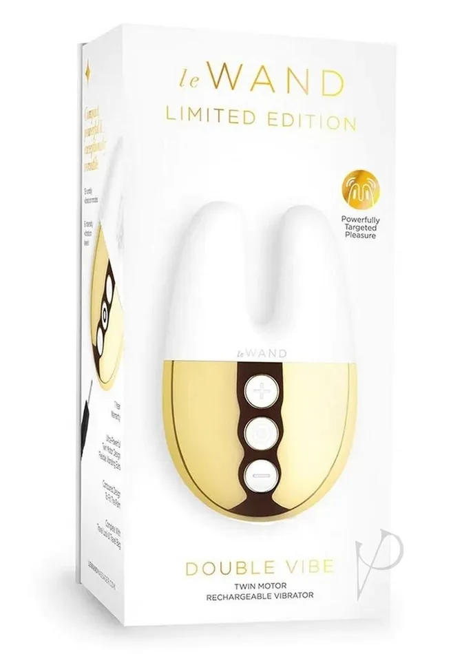 Le Wand Double Vibe Rechargeable Silicone Vibrator WhiteGold Le Wand Female Sex Toys Le Wand Double Vibe Rechargeable Silicone Vibrator WhiteGold Le Wand Female Sex Toys