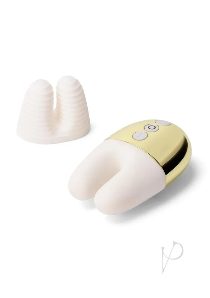Le Wand Double Vibe Rechargeable Silicone Vibrator WhiteGold Le Wand Female Sex Toys
