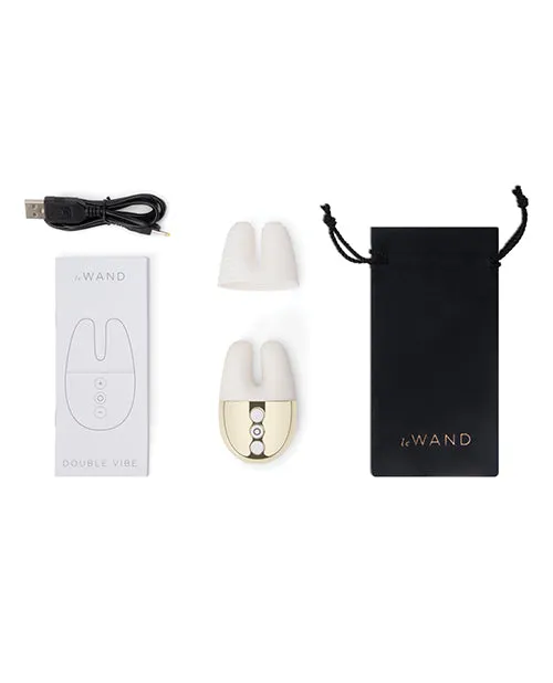 Le Wand Double Vibe Rechargeable Silicone Vibrator WhiteGold Le Wand Female Sex Toys