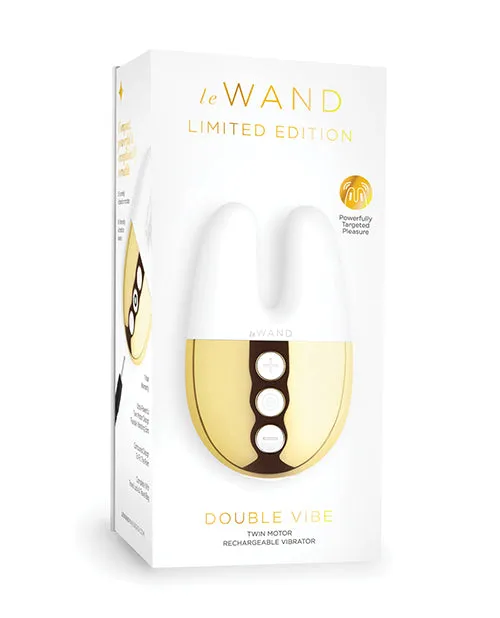Le Wand Double Vibe Rechargeable Silicone Vibrator WhiteGold Le Wand Female Sex Toys