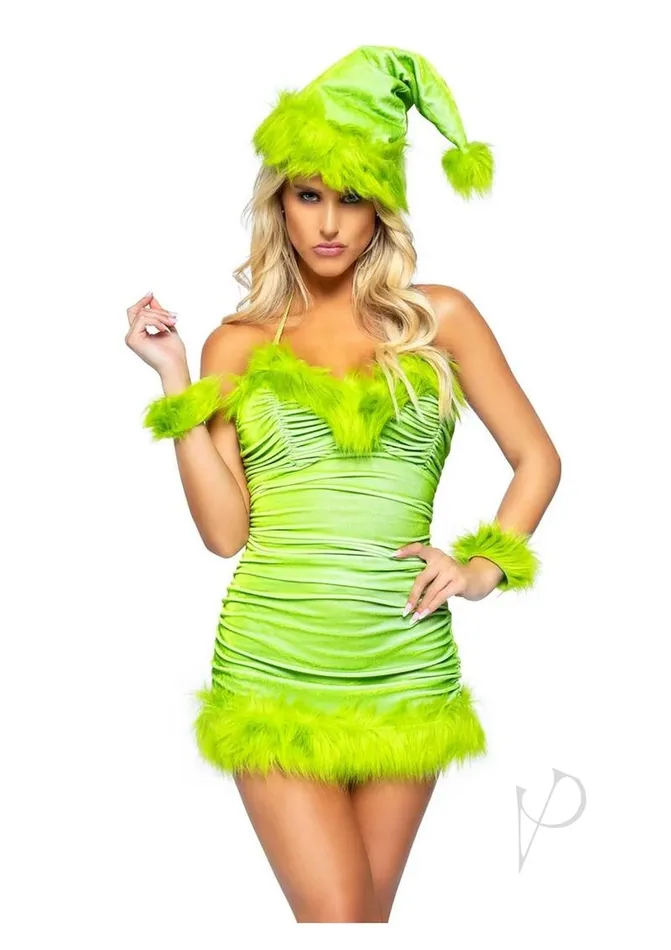 Leg Avenue Christmas Baddie Set Ruched Velvet Dress with Tie Back Halter Straps and Fur Trim Wrist Cuffs and Hat 3 Piece Large Green Leg Avenue Couples Leg Avenue Christmas Baddie Set Ruched Velvet Dress with Tie Back Halter Straps and Fur Trim Wrist Cuffs and Hat 3 Piece Large Green Leg Avenue Couples