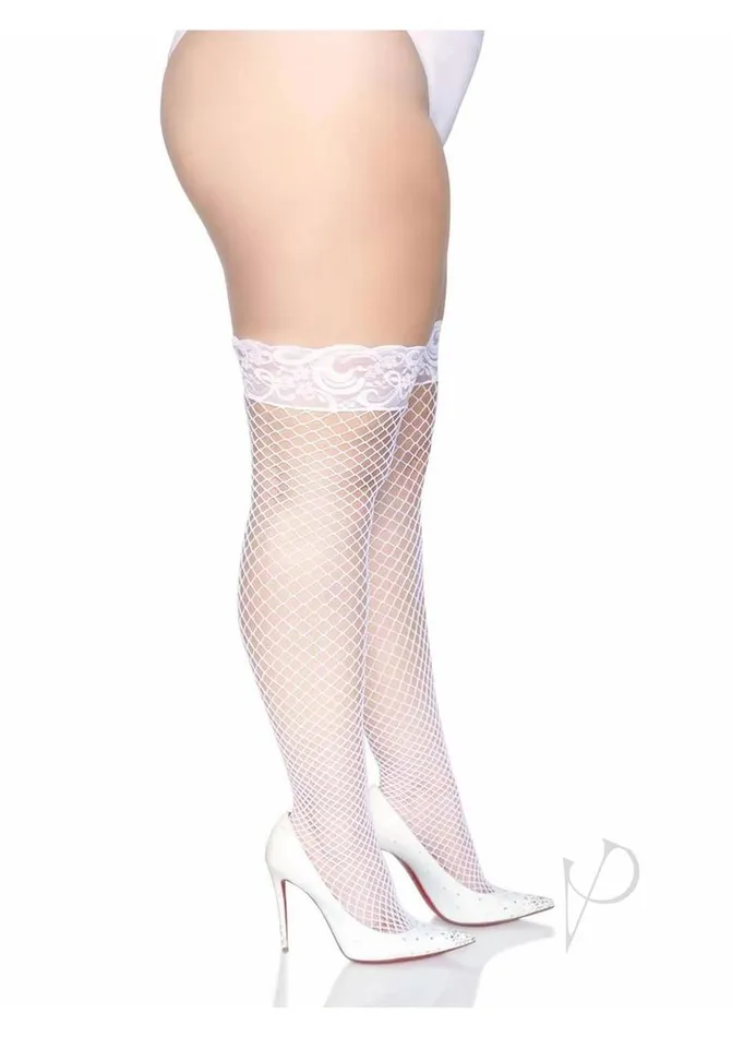 Leg Avenue Female Sex Toys Leg Avenue Spandex Industrial Net Thigh Highs with Stay Up Silicone Lace Top 1X2X White Leg Avenue Female Sex Toys Leg Avenue Spandex Industrial Net Thigh Highs with Stay Up Silicone Lace Top 1X2X White