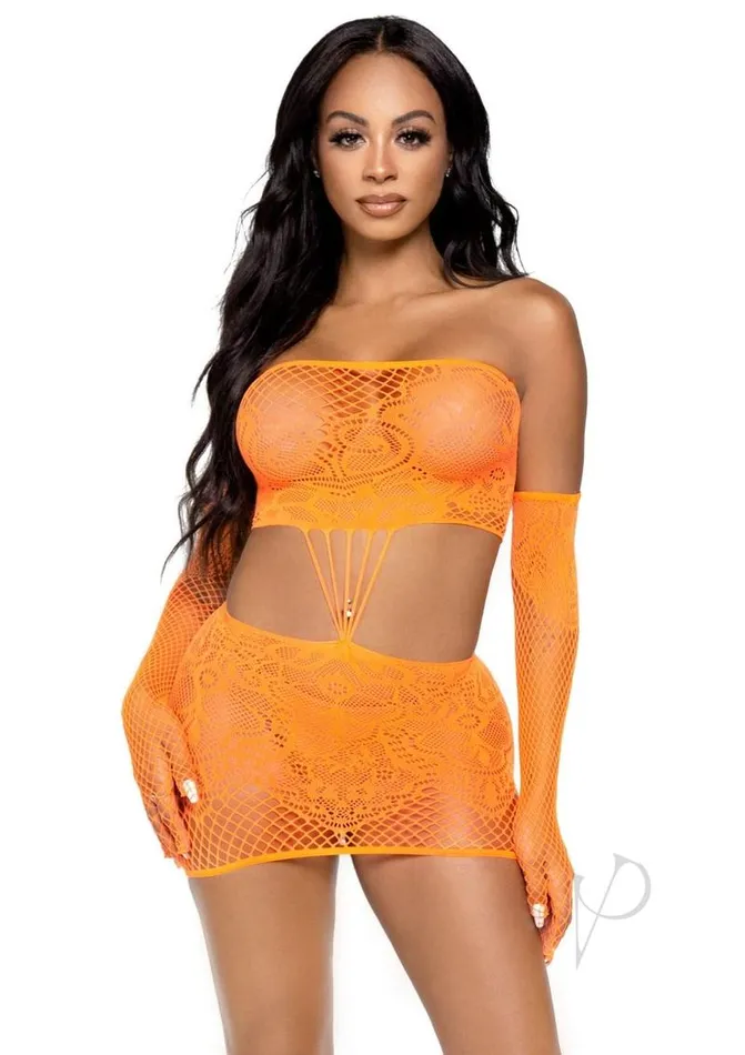 Leg Avenue Vibrators Leg Avenue Strappy Lace Tube Dress and Matching Gloves 2 pieces OS Orange Leg Avenue Vibrators Leg Avenue Strappy Lace Tube Dress and Matching Gloves 2 pieces OS Orange