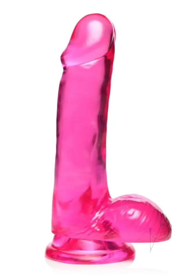 Lollipop Slim Stick Dildo with Balls 6in Cherry Ice Lollicock Female Sex Toys