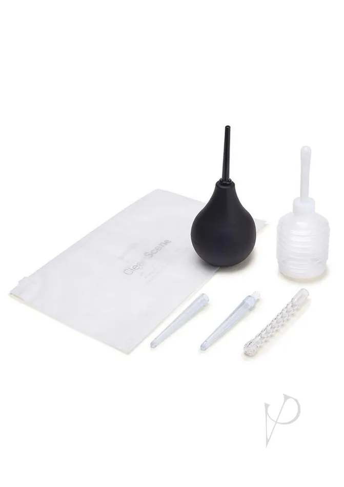 Male Sex Toys CleanScene Anal Douche Set with Flexible Tip Head 7 Piece BlackWhite Clean Scene Male Sex Toys CleanScene Anal Douche Set with Flexible Tip Head 7 Piece BlackWhite Clean Scene