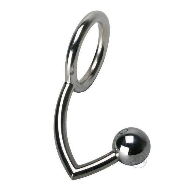 Male Sex Toys Master Series Stainless Steel Anal Intruder Cock Ring