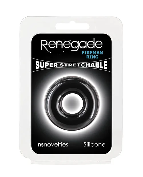 Male Sex Toys Renegade Renegade Fireman Ring Silicone Cock Ring Small Black
