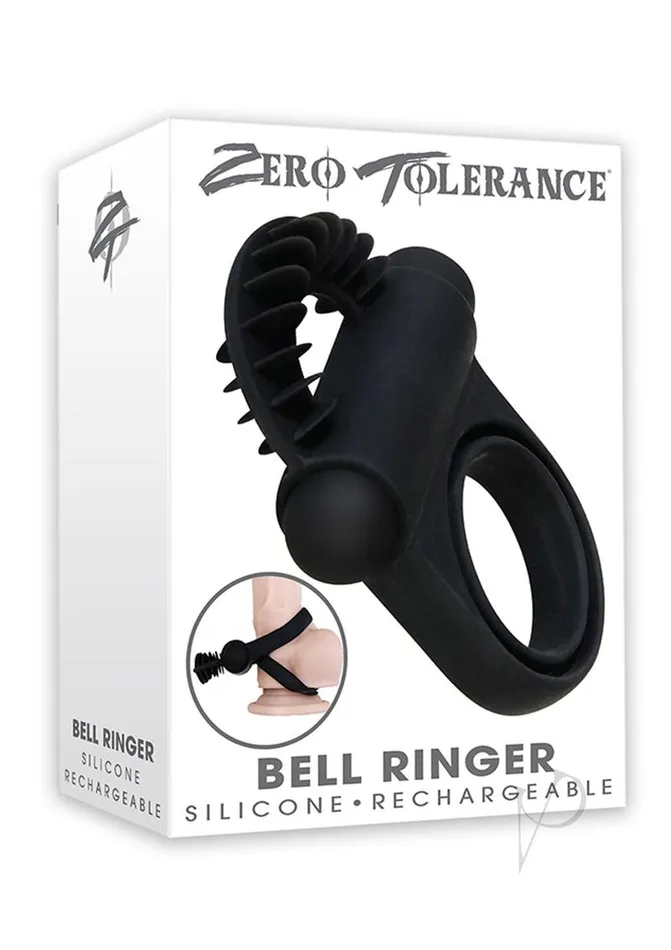 Male Sex Toys Zero Tolerance Zero Tolerance Bell Ringer Rechargeable Silicone Vibrating Cock Ring with Clitoral Stimulator and Ball Strap Black Male Sex Toys Zero Tolerance Zero Tolerance Bell Ringer Rechargeable Silicone Vibrating Cock Ring with Clitoral Stimulator and Ball Strap Black