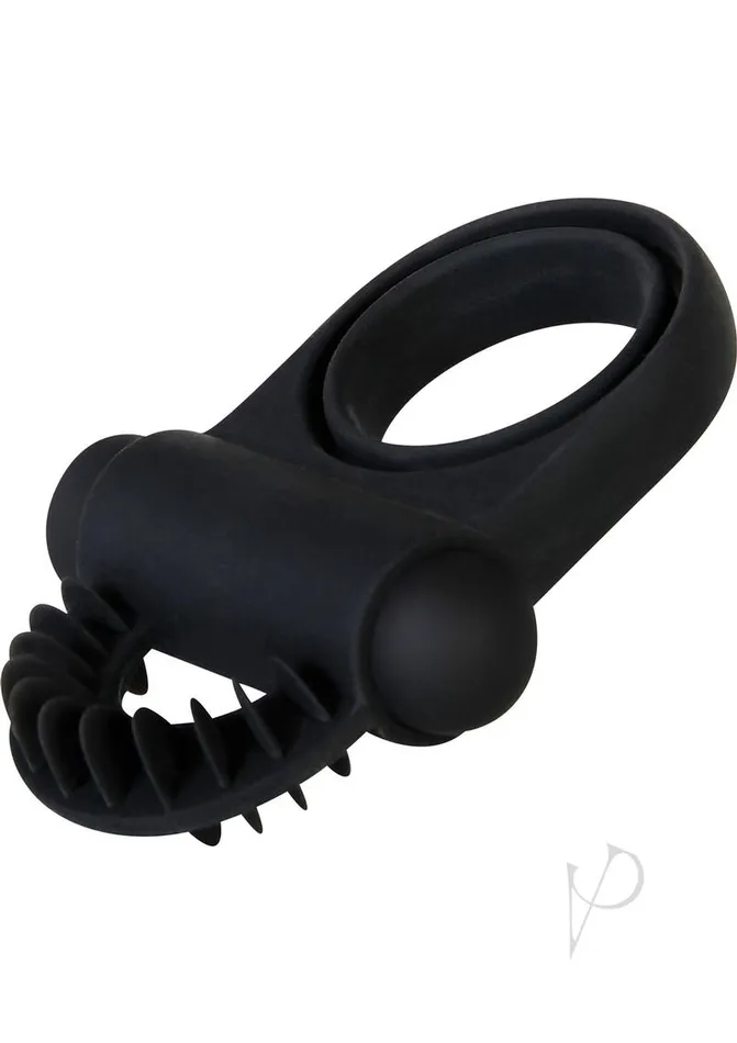 Male Sex Toys Zero Tolerance Zero Tolerance Bell Ringer Rechargeable Silicone Vibrating Cock Ring with Clitoral Stimulator and Ball Strap Black