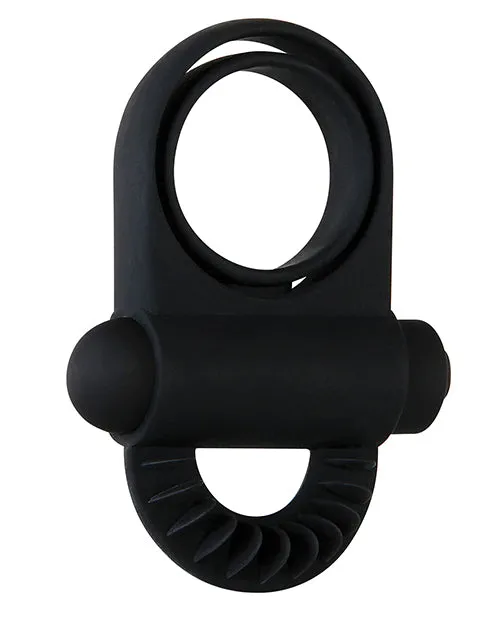 Male Sex Toys Zero Tolerance Zero Tolerance Bell Ringer Rechargeable Silicone Vibrating Cock Ring with Clitoral Stimulator and Ball Strap Black