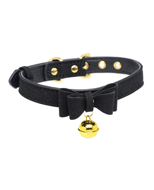 Master Series Anal Master Series Golden Kitty Cat Bell Collar BlackGold