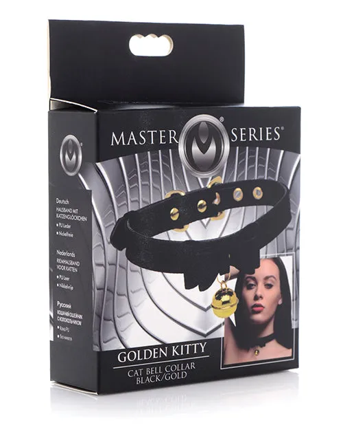Master Series Anal Master Series Golden Kitty Cat Bell Collar BlackGold