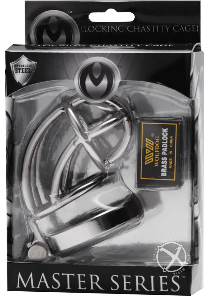 Master Series Male Sex Toys Master Series Captus Locking Chastity Cage Silver Master Series Male Sex Toys Master Series Captus Locking Chastity Cage Silver