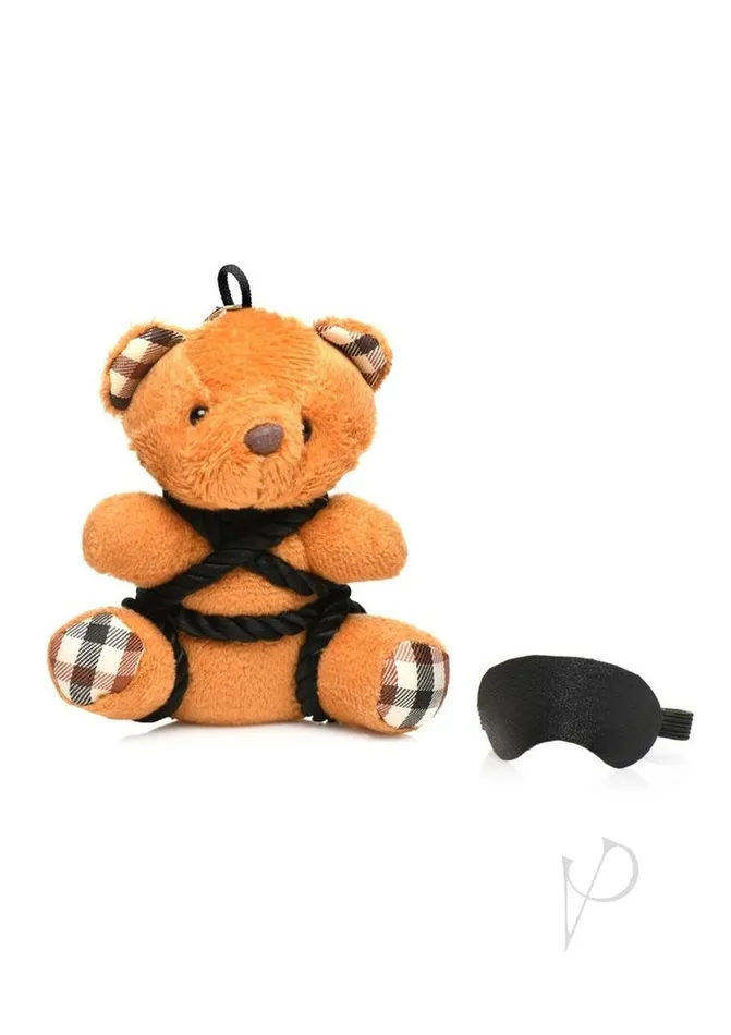 Master Series Male Sex Toys Master Series Rope Teddy Bear Keychain Burnt Orange