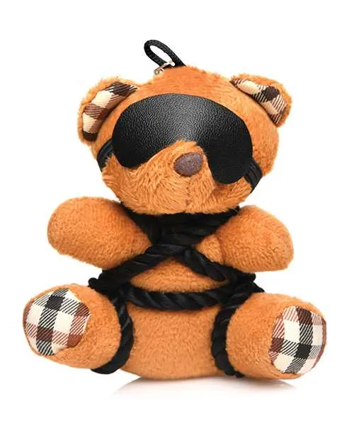 Master Series Male Sex Toys Master Series Rope Teddy Bear Keychain Burnt Orange