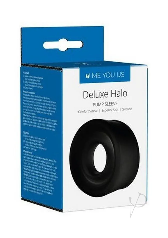 ME YOU US Deluxe Halo Pump Sleeve Black Me You Us Male Sex Toys