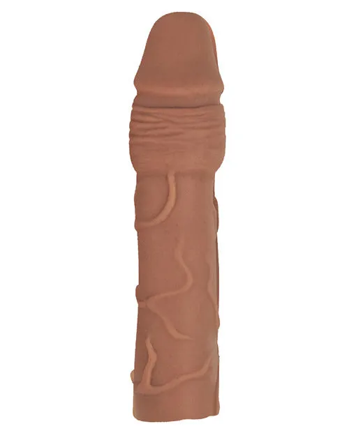 Natural Male Sex Toys Natural Realskin Penis Xtender Vibrating Penis Extender Chocolate