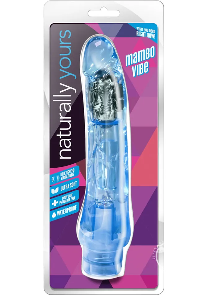 Naturally Yours Vibrators Naturally Yours Mambo Vibrating Dildo 9in Blue