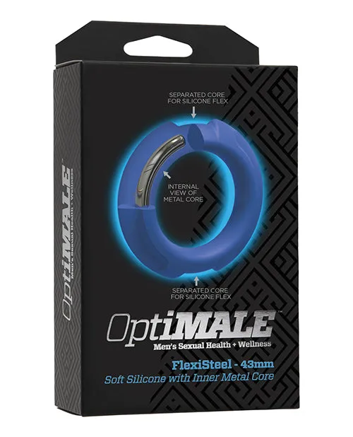 Opti Male Male Sex Toys OptiMALE Flexisteel Soft Silicone With Inner Metal Core Cock Ring 43mm Blue Opti Male Male Sex Toys OptiMALE Flexisteel Soft Silicone With Inner Metal Core Cock Ring 43mm Blue
