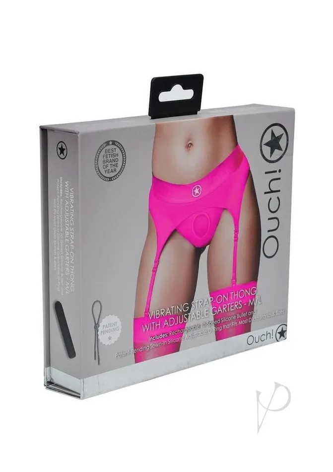 Ouch Female Sex Toys Ouch Vibrating StrapOn Thong with Rechargeable Bullet ML Pink Ouch Female Sex Toys Ouch Vibrating StrapOn Thong with Rechargeable Bullet ML Pink