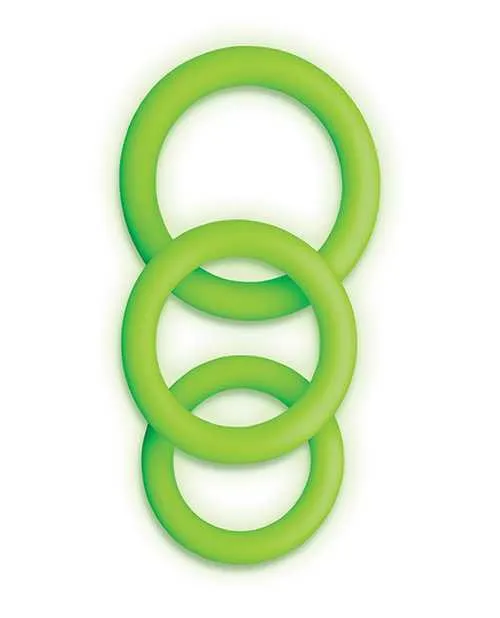 Ouch Male Sex Toys Ouch Cock Ring Silicone Set 3pc Glow in the Dark Green Ouch Male Sex Toys Ouch Cock Ring Silicone Set 3pc Glow in the Dark Green