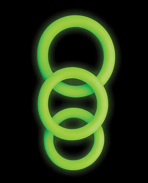 Ouch Male Sex Toys Ouch Cock Ring Silicone Set 3pc Glow in the Dark Green Ouch Male Sex Toys Ouch Cock Ring Silicone Set 3pc Glow in the Dark Green