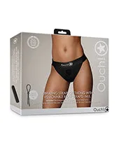 Ouch Vibrating StrapOn Thong with Removable Butt Straps with Rechargeable Bullet ML Black Ouch Female Sex Toys Ouch Vibrating StrapOn Thong with Removable Butt Straps with Rechargeable Bullet ML Black Ouch Female Sex Toys