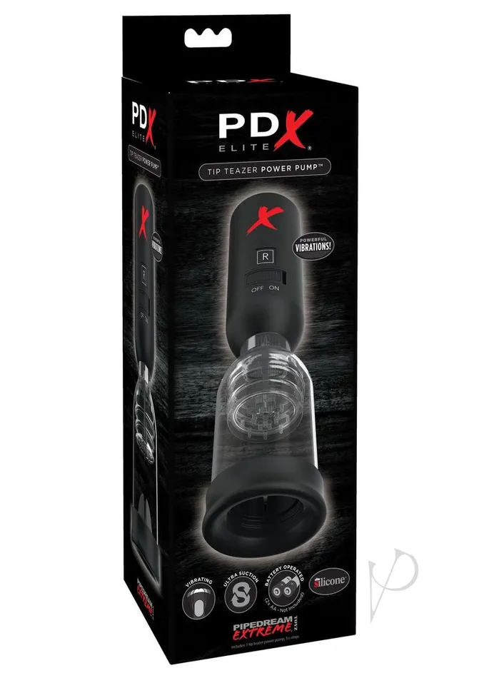 PDX Elite Silicone Tip Teazer Power Pump Masturbator ClearBlack Pdx Elite Male Sex Toys PDX Elite Silicone Tip Teazer Power Pump Masturbator ClearBlack Pdx Elite Male Sex Toys