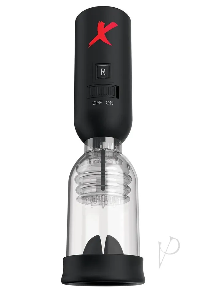 PDX Elite Silicone Tip Teazer Power Pump Masturbator ClearBlack Pdx Elite Male Sex Toys