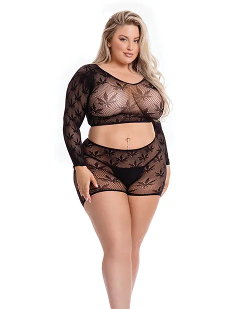 Pink Lipstick Pink Lipstick Leaf it to Me Long sleeve Crop Top Short Black QN Vibrators Pink Lipstick Pink Lipstick Leaf it to Me Long sleeve Crop Top Short Black QN Vibrators