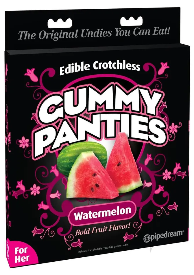 Pipedream Edible Crotchless Gummy Panties Watermelon Vibrators