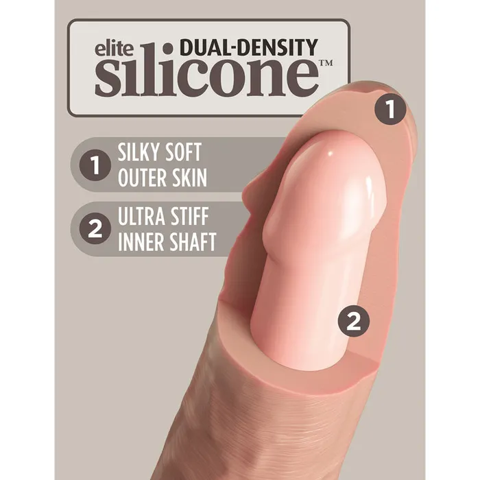 Pipedream Female Sex Toys King Cock Elite Flesh 8 Dual Density Realistic Dildo