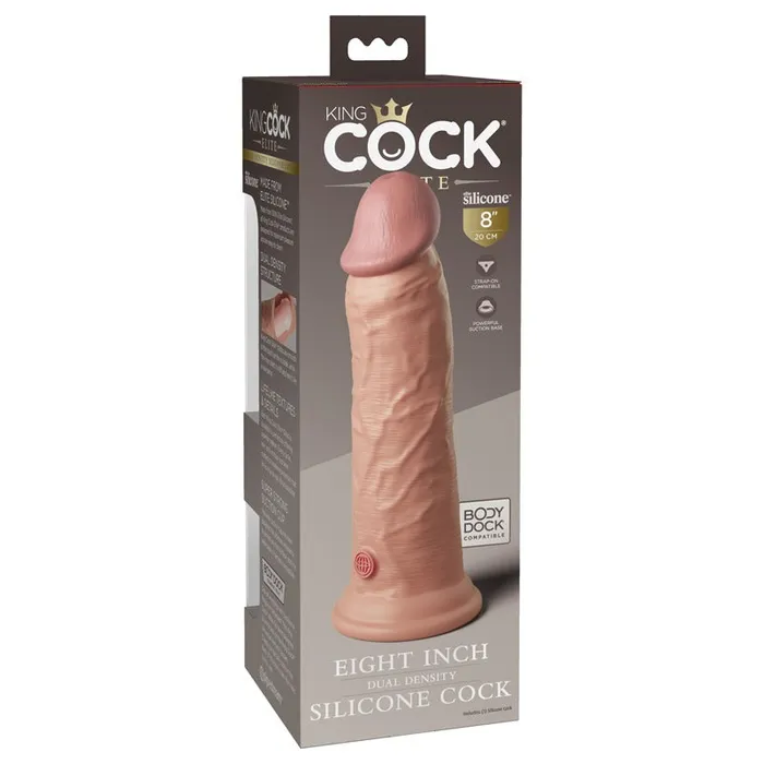 Pipedream Female Sex Toys King Cock Elite Flesh 8 Dual Density Realistic Dildo