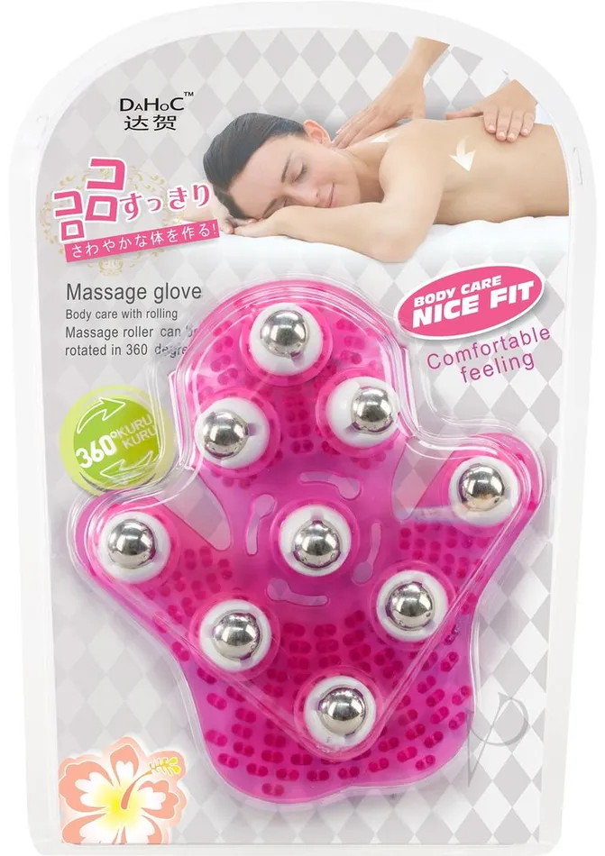 Powerbullet Dildos Simple and True Roller Balls Massager Glove Pink