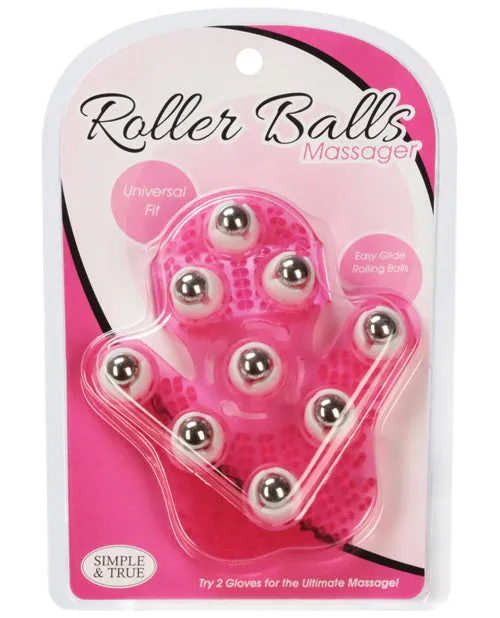 Powerbullet Dildos Simple and True Roller Balls Massager Glove Pink