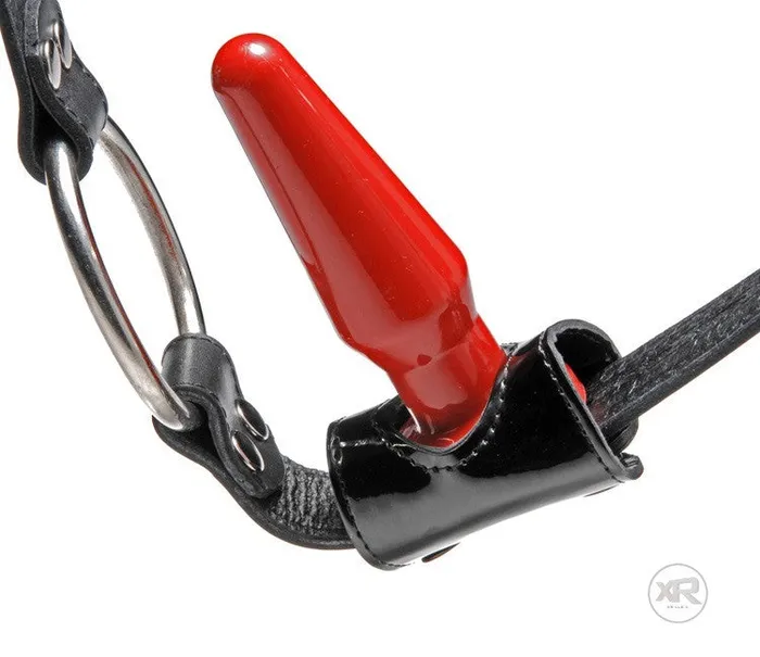 Premium Locking Leather Cock Ring and Anal Plug Harness Strict Leather Male Sex Toys
