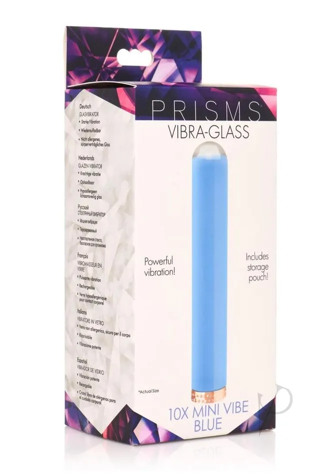 Prisms 10X Mini Vibrating Rechargeable Glass Bullet Blue Prisms Female Sex Toys Prisms 10X Mini Vibrating Rechargeable Glass Bullet Blue Prisms Female Sex Toys