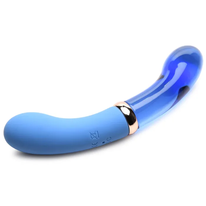 Prisms Erotic Glass Female Sex Toys 10X Bleu Dual Ended PSpot Silicone and Glass Vibrator Prisms Erotic Glass Female Sex Toys 10X Bleu Dual Ended PSpot Silicone and Glass Vibrator