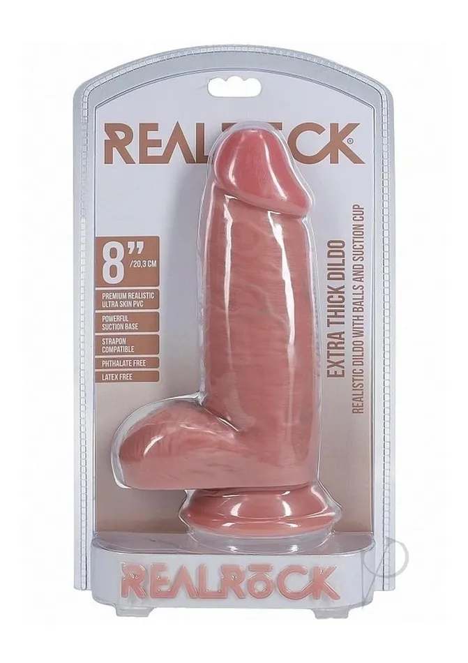 Real Rock RealRock Ultra Realistic Skin Extra Thick with Balls 8in Vanilla Female Sex Toys Real Rock RealRock Ultra Realistic Skin Extra Thick with Balls 8in Vanilla Female Sex Toys