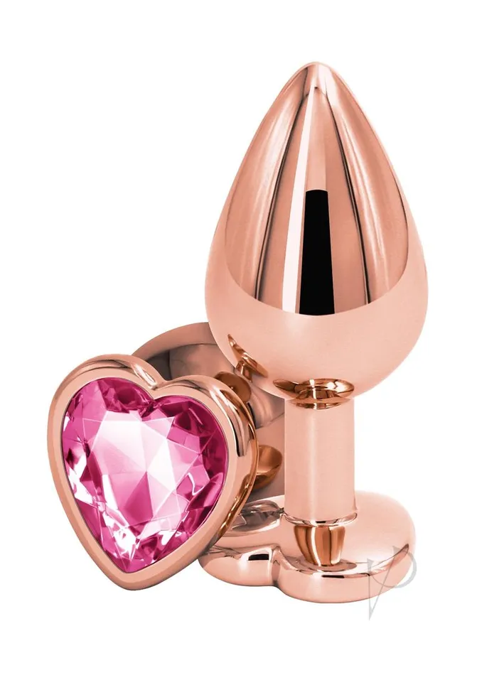 Rear Assets Rose Gold Heart Anal Plug Medium Pink Rear Assets Anal